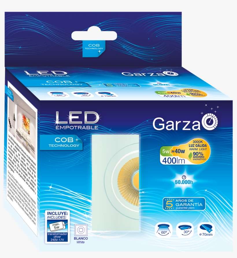 Empotrable Cob Cuadrado 5w Blanco Cálida - Enterprise Software, transparent png download