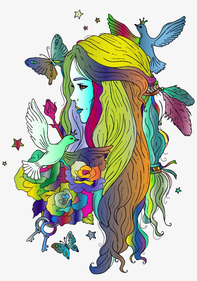 Long Hair Clipart Big Hair - Clip Art PNG Image | Transparent PNG Free ...