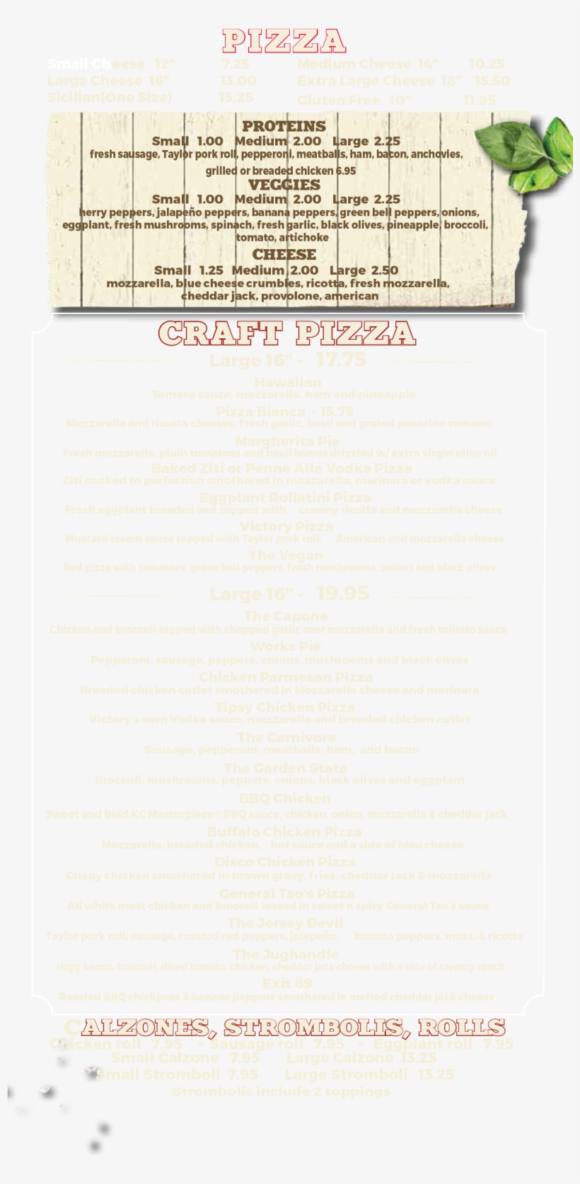 Pizza, Calzones & Strombolis - Letter, transparent png download