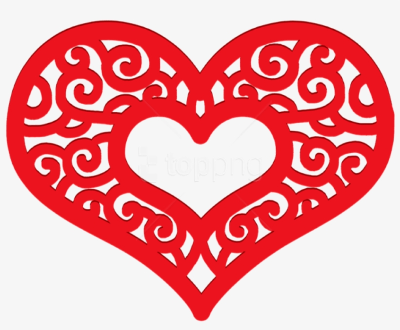 Free Png Decorative Red Heart Png - Clipart Heart Png, transparent png download