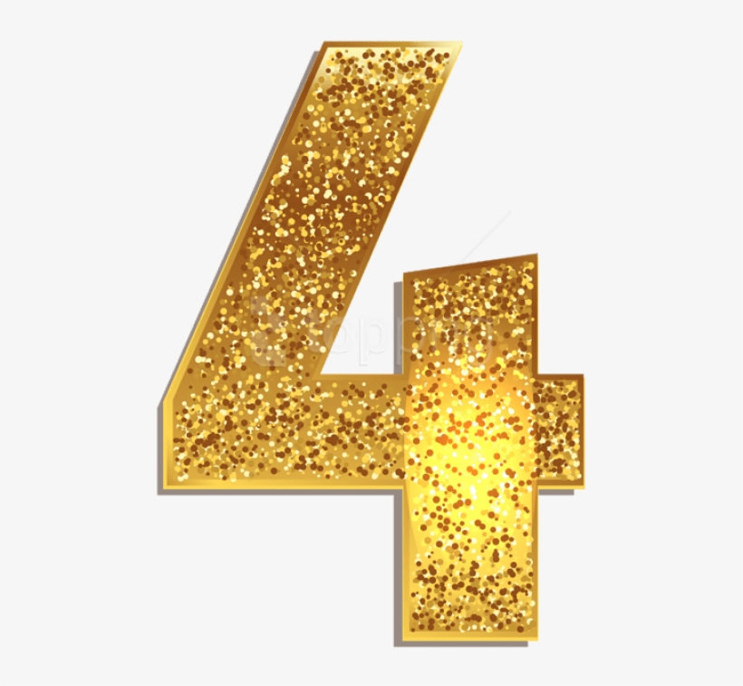 Free Png Download Number Four Gold Shining Clipart Number 4 Gold Png Png Image Transparent Png Free Download On Seekpng