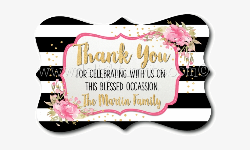 Shabby Chic Vintage Baptism Party Favor Tags - Label, transparent png download