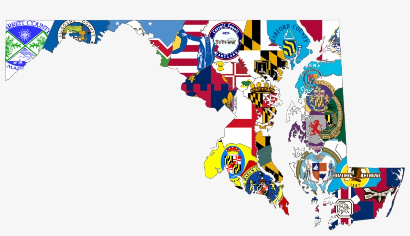 Ocmaryland Counties Flag Map - Vexillology Map, transparent png download