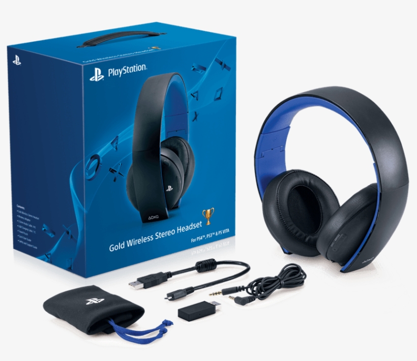 Headset Gold Wireless Stereo Ps4 Ps3, transparent png download