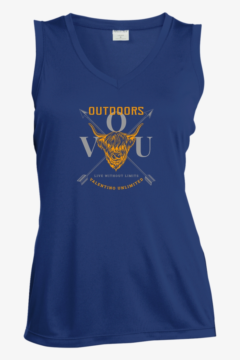 Vuo Bull And Crossed Arrows Ladies' Sleeveless Moisture - Active Tank, transparent png download