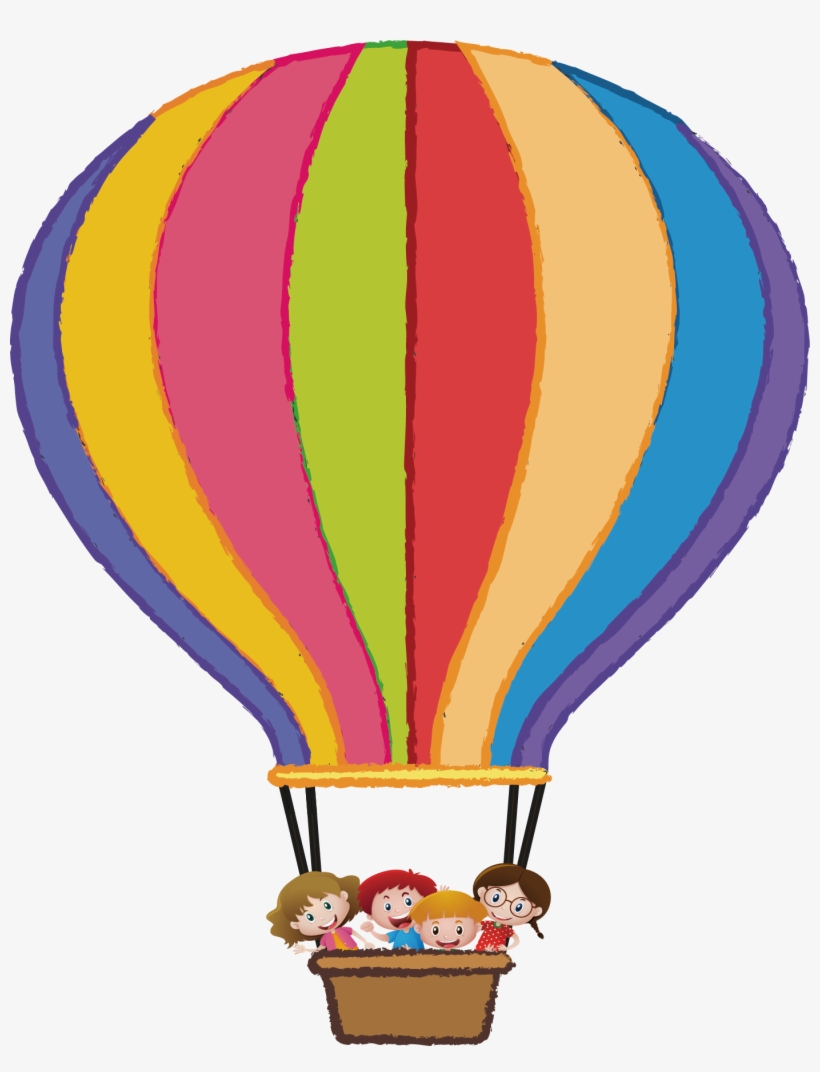Fire Clipart Hot Air Balloon - Kids Flying Hot Air Balloon Png, transparent png download