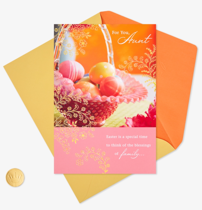 Basket Of Eggs Blessings Easter Card For Aunt - Box, transparent png download