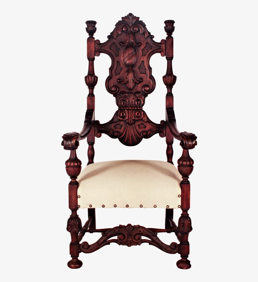 Pair 19th Century Oversized Flemish Throne Chairs, - Throne, transparent png download