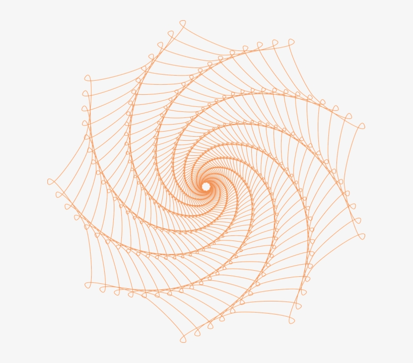 Spirograph, Pattern, Orange, Design, Geometric, Circle - Spiral, transparent png download