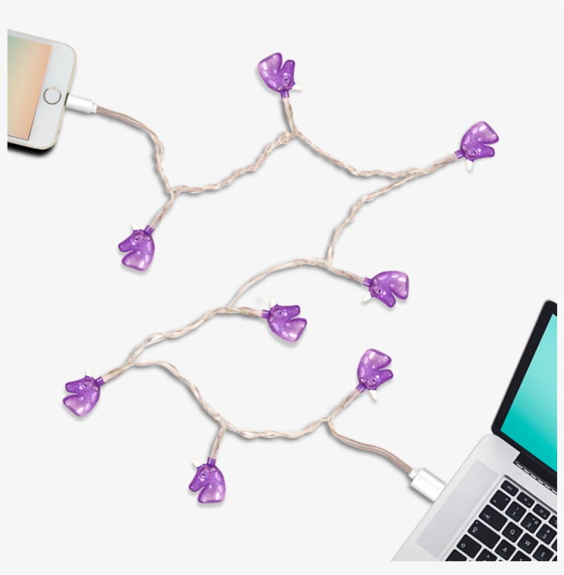 Unicorn Led Light Up Iphone Charger Cable In Use - Light Up Iphone Charger Cable, transparent png download