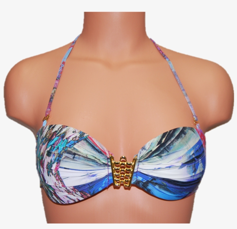 Blue Paradise Bikini Top - Swimsuit Top, transparent png download