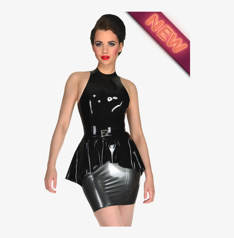Peplum Dress Black Latex Dresses Pinterest - Latex Peplum, transparent png download