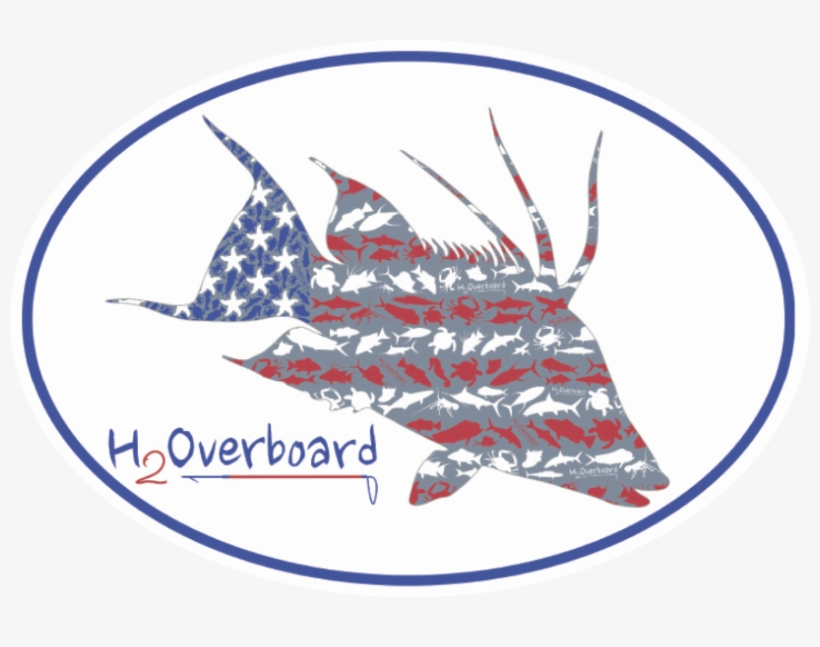 American Hogfish Oval Sticker - Illustration, transparent png download