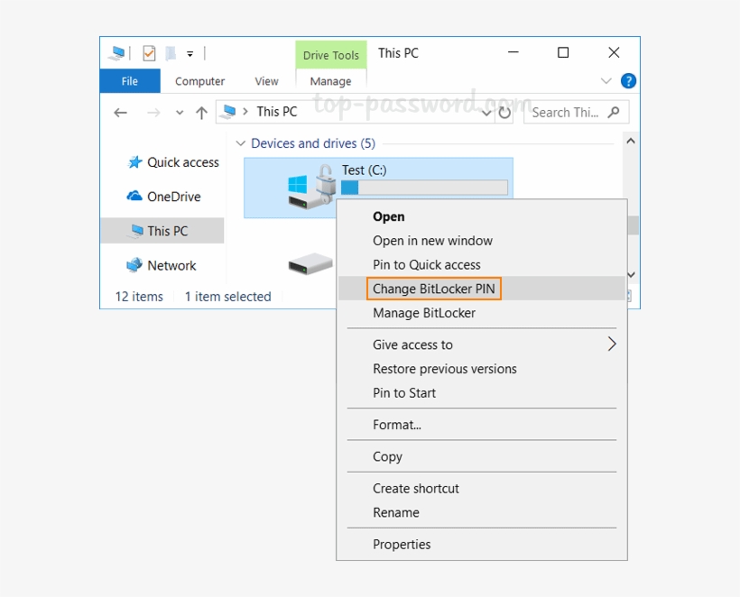 Password Recovery - File Explorer Bitlocker Right Click PNG Image ...