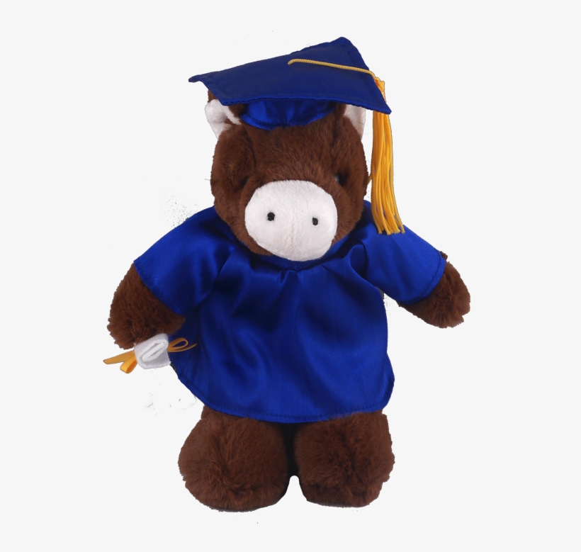 Bear With Me Plush Horse 8" With Personalized Black - Horse In Graduation Cap, transparent png download