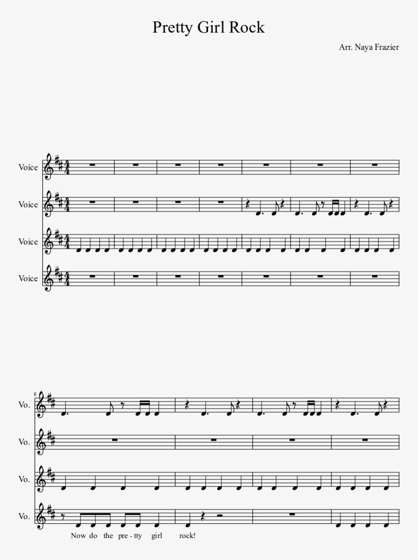 Pretty Girl Rock Sheet Music Composed By Arr - Spirit Of The Stallion Sheet Music Clarinet, transparent png download