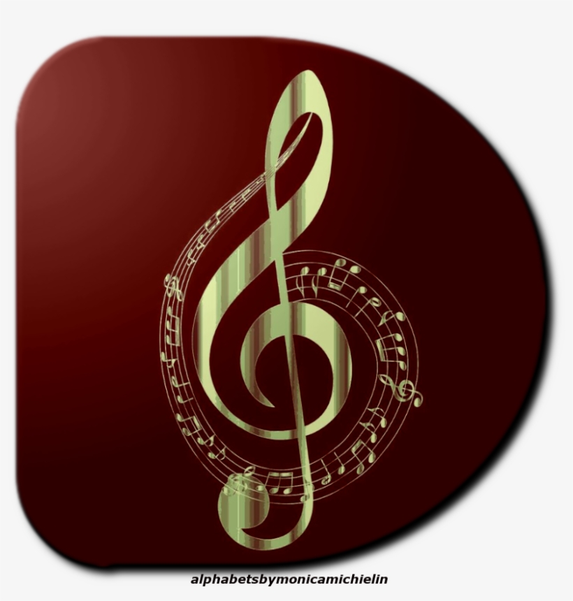 Alfabeto De Clave De Sol Png, Treble Clef Alphabet - Black And Gold Musical Notes, transparent png download