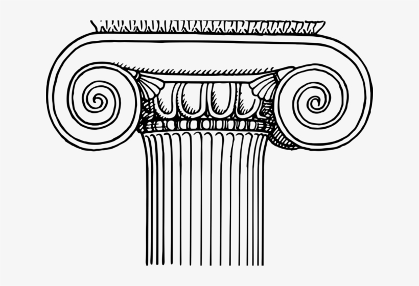 Greek Clipart Ionic Column - Line Art, transparent png download