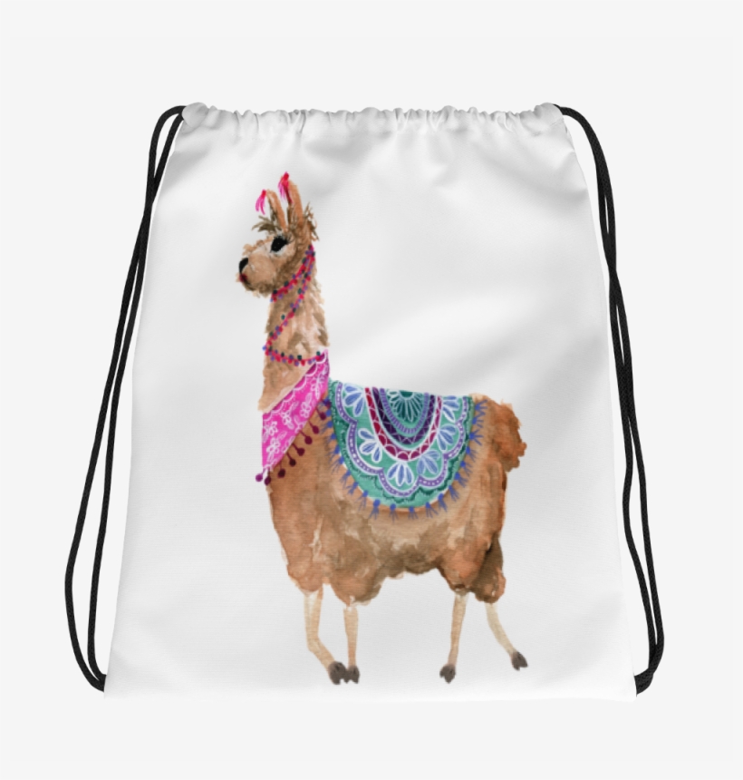 Sassy Strut Llama Drawstring Bag - Llama Drawstring Backpack, transparent png download