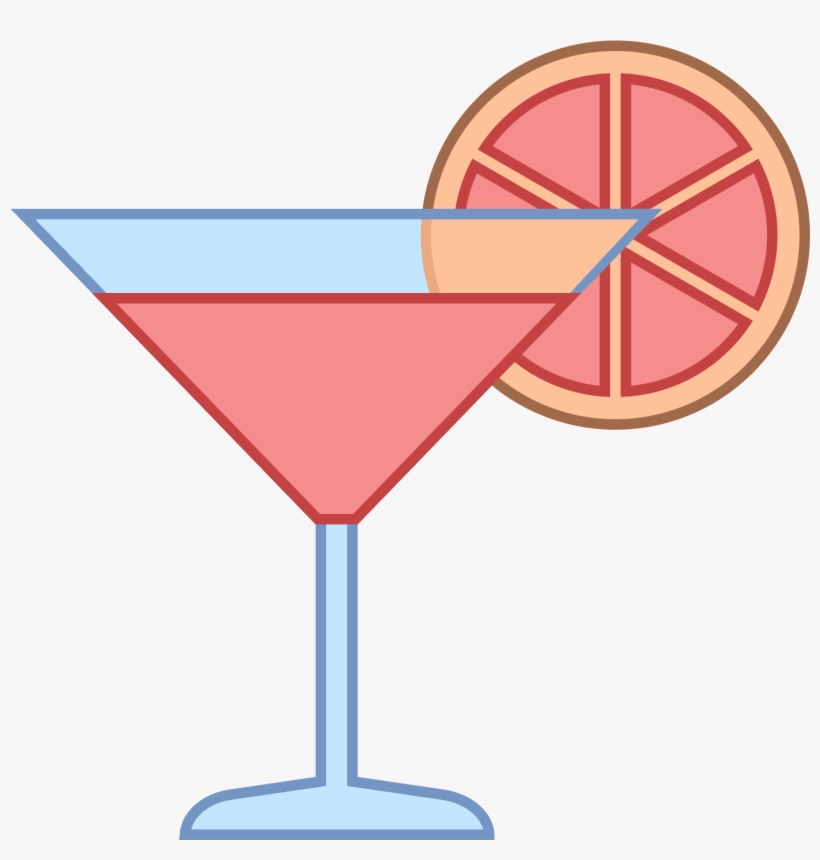 Cocktail Icon Free Download Png And Vector - Pink Lady Cocktail Clipart, transparent png download