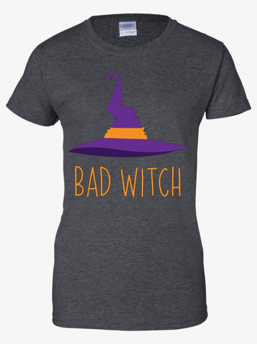 Bad Witch Funny Halloween Witches Hat Apparel - T-shirt, transparent png download