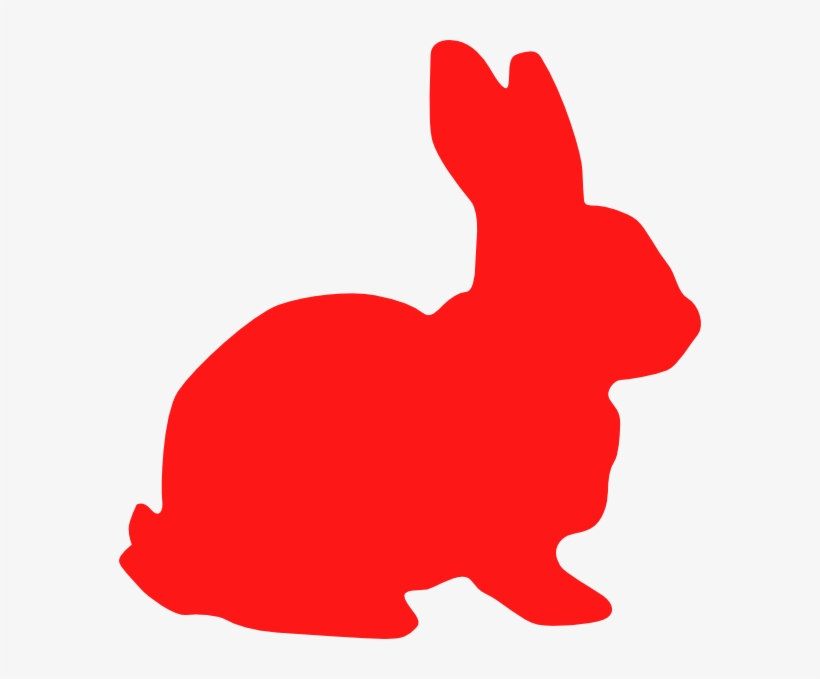 Red Bunny Silhouette Clip Art - Bunny Silhouette, transparent png download