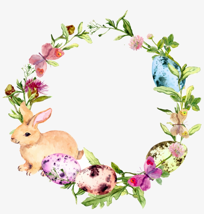 Easter Printed Designs - Flower Bird Border Vector, transparent png download