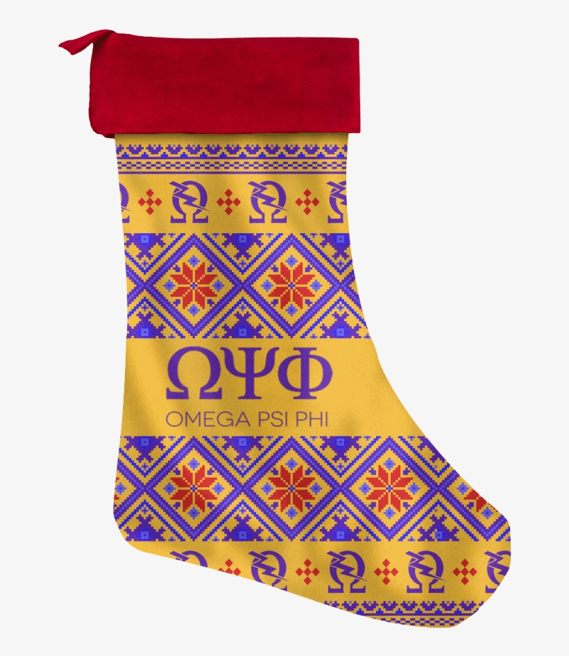 Omega Psi Phi Christmas Stocking Unique Greek Store - Christmas Stocking, transparent png download