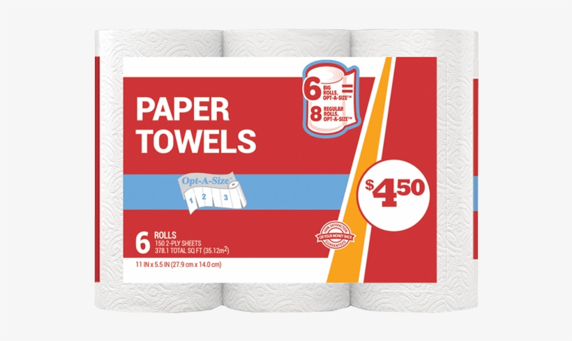 Value Opt A Size Paper Towels 6 Big Rolls - Toilet Tissue Family Dollar, transparent png download