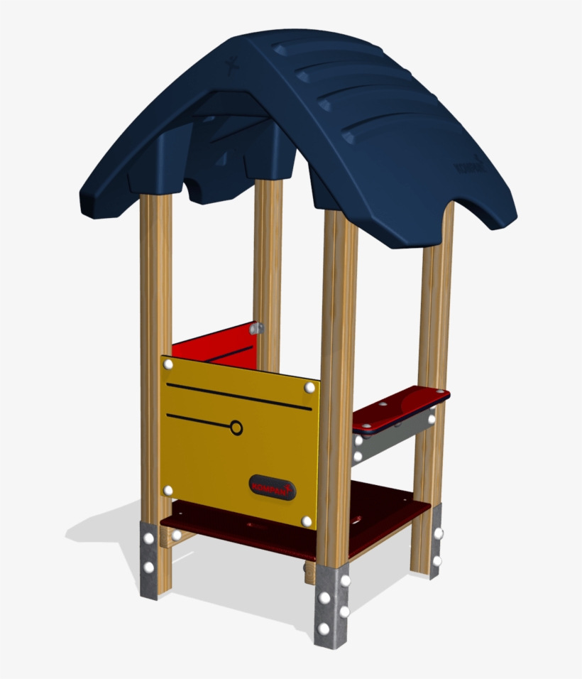 Playhouse With Desk, Wood Post And Plywood Floor Playground PNG Image