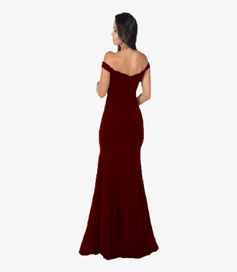 Burgundy Off The Shoulder Mermaid Long Prom Dress - Gown, transparent png download