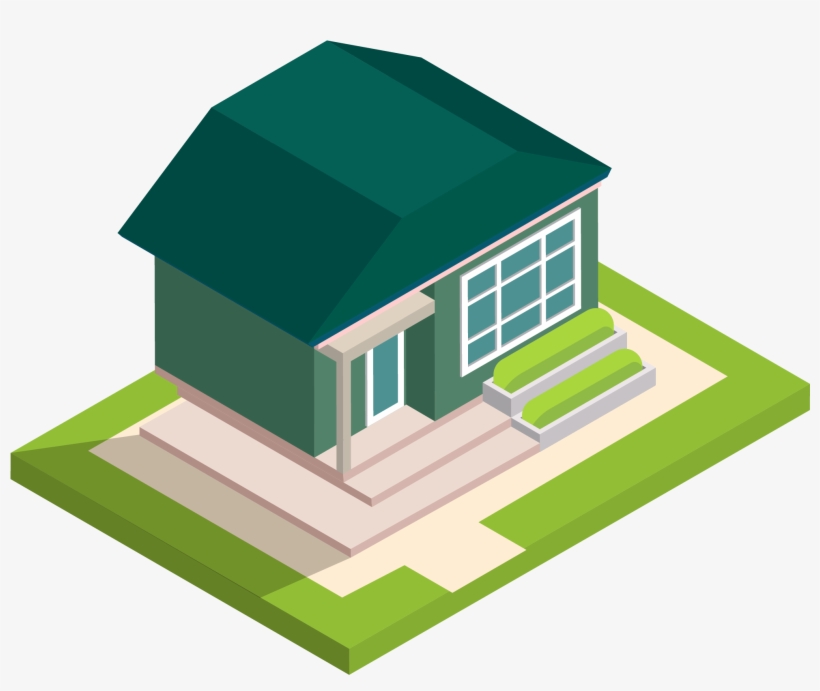 5d Villa Building Lawn Png And Vector Image - House, transparent png download