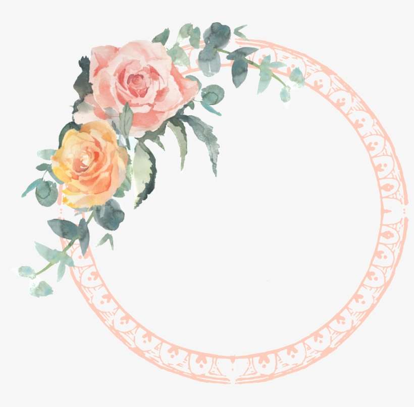 Round Fashion Garland Transparent Border Andaz Press Peach Coral