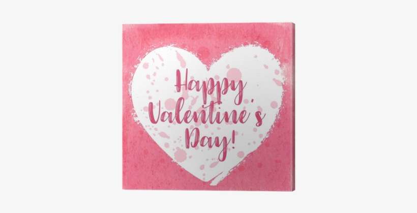 Hand Drawn Watercolor Heart With Calligraphy Text For - Firmenkundengeschäft-schnee-glücklichste Karte, transparent png download