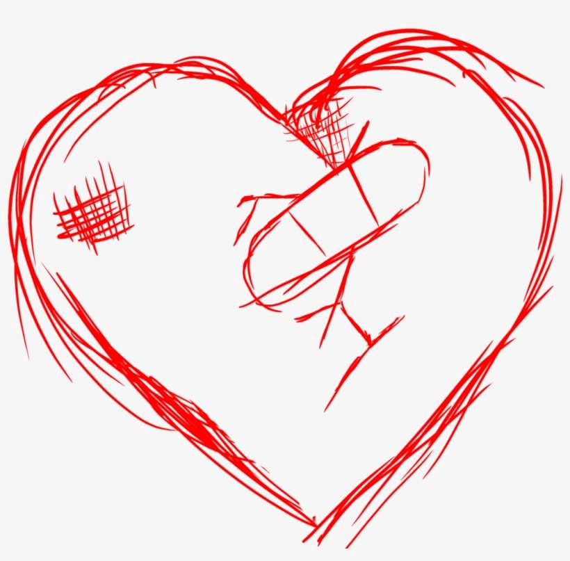 Broken Heart [sketch] By Invaderisabel On Deviantart - Heart Sketch Transparent Png, transparent png download