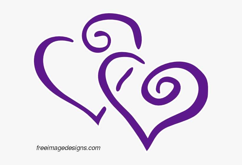 Drawn Hearts Purple - Clipart Gold Heart, transparent png download