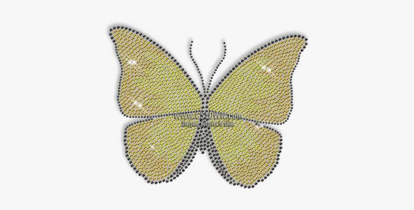 Custom Best Sparkling Yellow Butterfly Korean Rhinestone - Iron-on, transparent png download