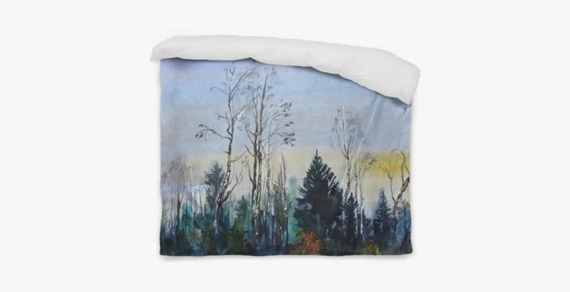 Landscape With Forest - Watercolor Painting, transparent png download