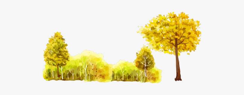 Ftestickers Watercolor Forest Trees Yellow - Light Up Autumn Cabin Wall-hanging Painting, transparent png download