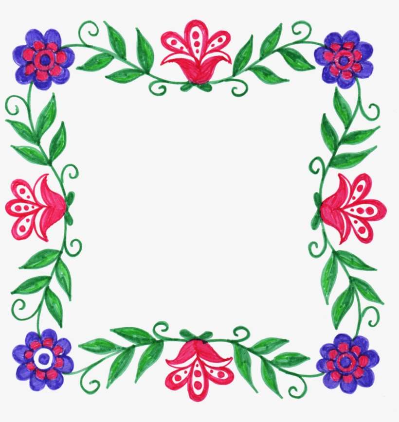 Flower Frame Colorful Png Transparent Onlygfx - Portable Network Graphics, transparent png download