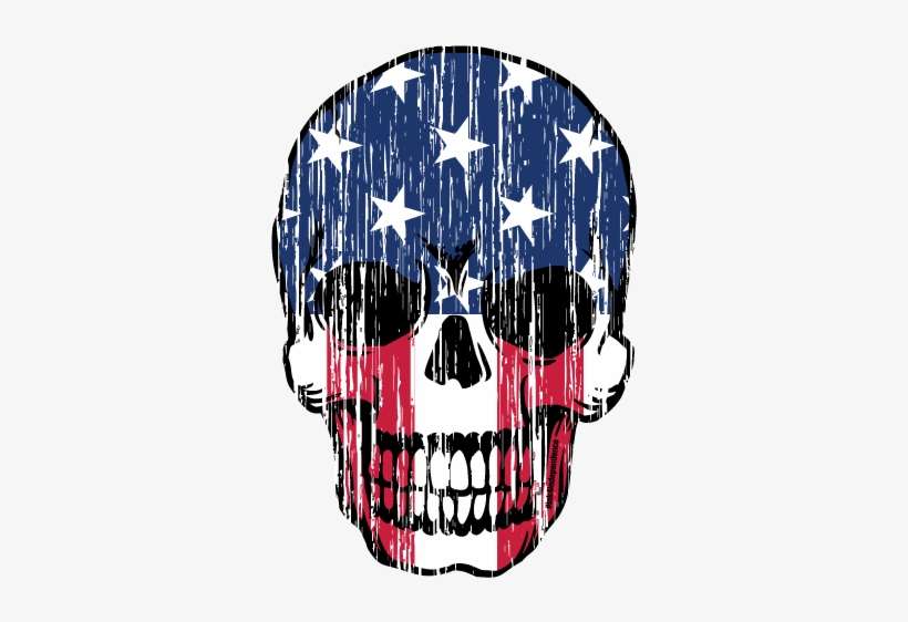 Grunge Patriotic Skull Decal - Patriotic Skull, transparent png download