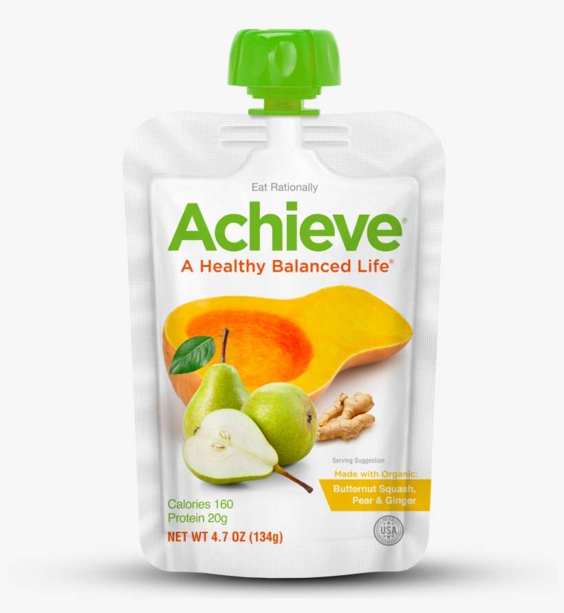 Butternut Squash, Pear & Ginger - Achieve Food Pouches, transparent png download
