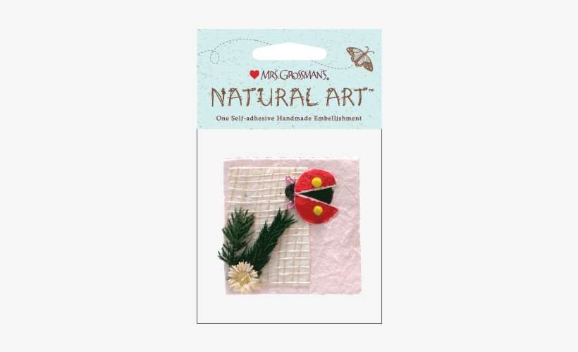 Ladybug With Flower Sticker - Mrs. Grossman's Natural Art Stickers-fall Sprig, transparent png download