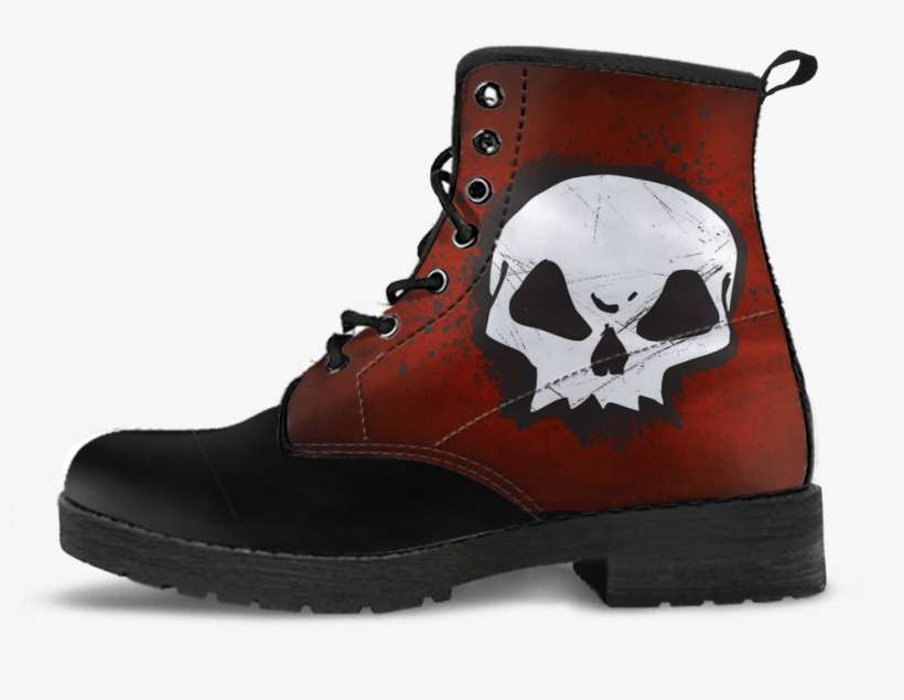 Skull Obsession Red & Black Skull Boots - Tats I Love My Unicorns Aligned Boots - Men & Women, transparent png download