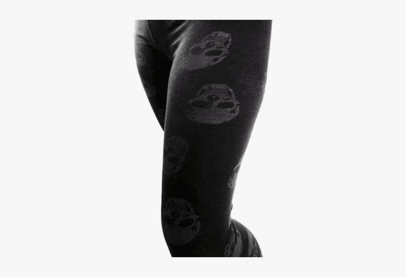 Black Skull Leggings, Cotton Legging, Low Rise Leggings-spooky - Leggings, transparent png download