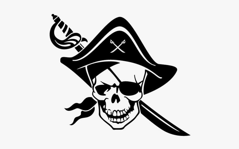 Black Skull Png High-quality Image - Pirate Skull, transparent png download