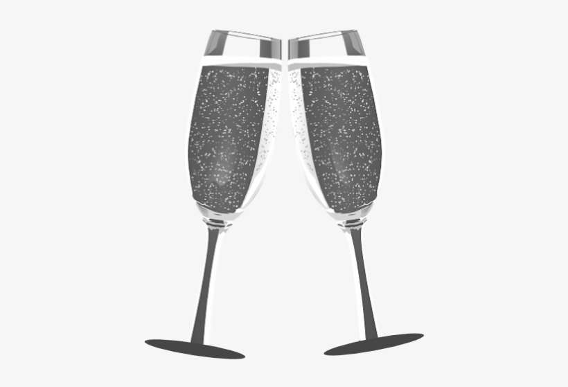 Champagne Clip Art - Silver Champagne Glasses Clipart, transparent png download