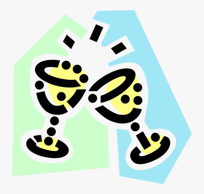Vector Illustration Of Champagne Glasses Alcohol Drink - Illustration, transparent png download
