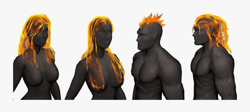 The Fire Hire Pack Adds The Fire Texture To All The - Fire Hair Texture, transparent png download