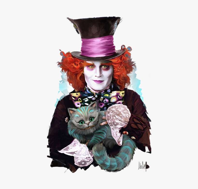 Click And Drag To Re-position The Image, If Desired - Mad Hatter And Cheshire Cat, transparent png download